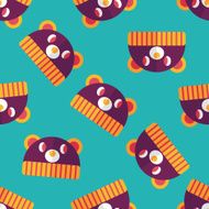 baby hat flat icon eps10 seamless pattern background N7