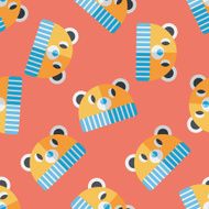 baby hat flat icon eps10 seamless pattern background N8