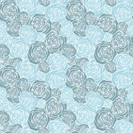 Seamless pattern with outline roses N6