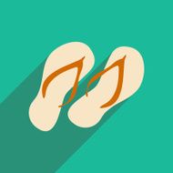Flat with shadow icon and mobile applacation flip flops N4