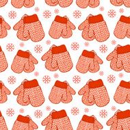 Seamless pattern with colorful stylized mittens N2
