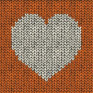Seamless pattern with knitted heart N5