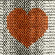 Seamless pattern with knitted heart N6
