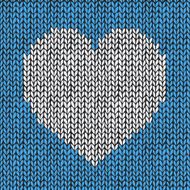 Seamless pattern with knitted heart N7