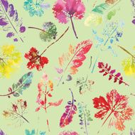 crazy beautiful watercolor pattern of leaves handmade painted