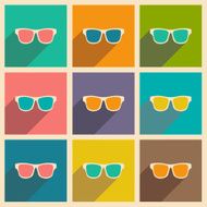 Flat with shadow icon and mobile applacation glasses N6