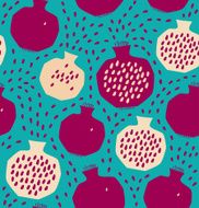 Seamless decorative colorful pattern with pomegranates