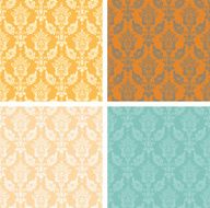 Set damask seamless ornament Vintage pattern vector illustratio N3