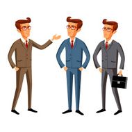 Smiling businessman shows the thumb up Vector illustration N2