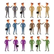 Smiling businessman shows the thumb up Vector illustration N3