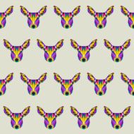 Abstract bright colored polygonal triangle geometric deer seamless pattern background