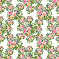Seamless floral pattern with of red and orange roses N6