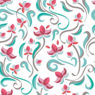 Decorative floral seamless pattern Vector pastel color flowers
