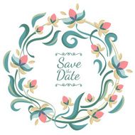 Vector pastel color floral frame with flowers Nature background