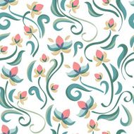 Decorative floral seamless pattern Vector pastel color flowers N2