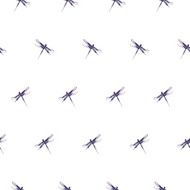 Dragonflies Watercolor Seamless pattern