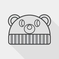 baby hat flat icon with long shadow line N4
