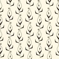 Seamless pattern with retro floral calla