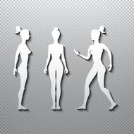Vector silhouette woman on a white background N2