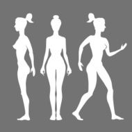 Vector silhouette woman on a white background N3