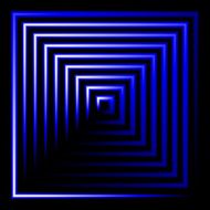 Blue neon square vector background