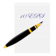 Fountain pen lying on a sheet of paper Vector illustration