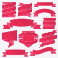 Red badges and labels templates set