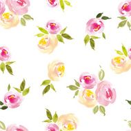 Floral background Watercolor Roses Seamless pattern