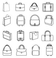 Bags line icons set