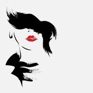 Fashion girl in sketch-style N161