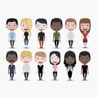 Group of people set