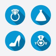 Wedding dress icon Women&#039;s shoe symbol N20