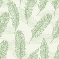 Vector seamless pattern feathers bird