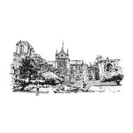 The Cathedral of Notre Dame de Paris France Vector illustration N4