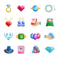 Precious Jewels Icons Flat N2