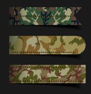 Set of bubbles stickers labels tags With camouflage fabric