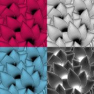 Seamless pattern with abstract stripes ornate petals nature background