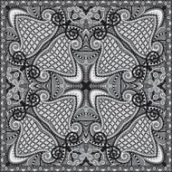 grey ornamental floral paisley bandanna N17