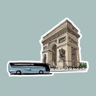 Triumphal Arch in Paris France Vector illustration N4