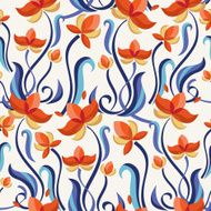 Abstract colorful floral seamless pattern Vector decorative flowers