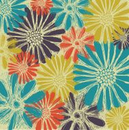 Vintage romantic seamless pattern with summer flowers