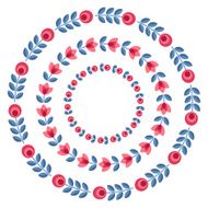 Set of design elements - round floral frames N6