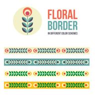 Set of design elements - floral borders