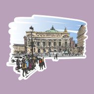 Opera Garnier Paris France Vector illustration N5