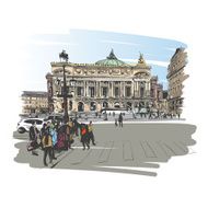 Opera Garnier Paris France Vector illustration N6