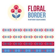 Set of design elements - floral borders N2