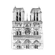The Cathedral of Notre Dame de Paris France Vector illustration N5