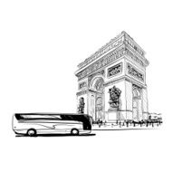 Triumphal Arch in Paris France Vector illustration N5