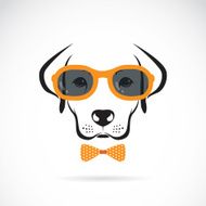 Vector images of dog labrador wearing glasses on white background
