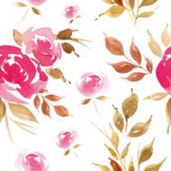 Watercolor flower pattern N111